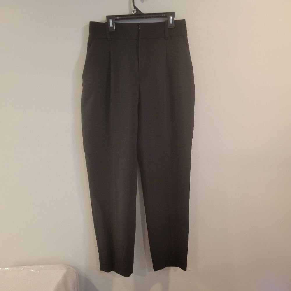Zara Black High-Waist Tapered Trousers